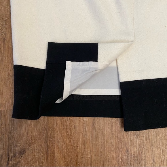 J. Crew Colorblock Black/Ivory Wool Pencil Skirt - Picture 5 of 5